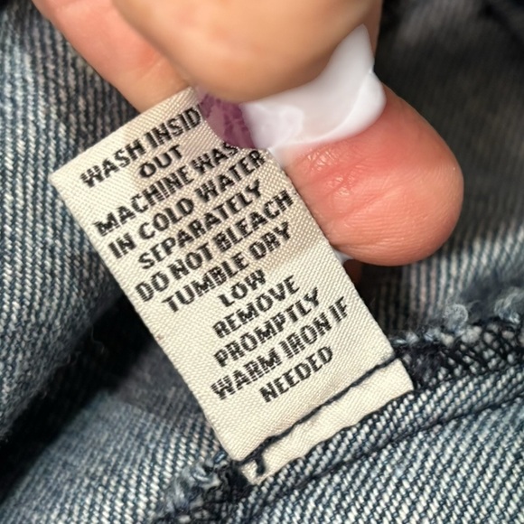 REFUGE - SIZE XS (OVERSIZED) - DARK WASH DENIM WITH LACE-UP FRONT BLACK PANEL - Picture 5 of 10